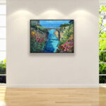 Positano painting, original oil painting on canvas, hanging on a modern wall