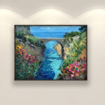 Positano painting, original oil painting on canvas, hanging on a modern wall