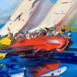 Detail of Sailboats Painting