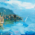 Detail of Lake Como Painting