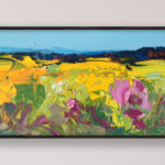 Landscape painting, original oil painting on canvas hanging on a modern wall