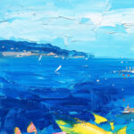 Detail of Portovenere painting, original oil painting on canvas