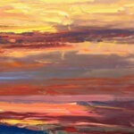 Detailed closeup of the sunset painting