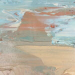 Detail of beach painting, original oil painting on canvas