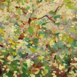 Detail of Spring Bloom in Tuscany, landscape painting, original oil painting on canvas