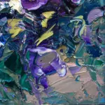 Detail of Abstract flowers oil painting on canvas