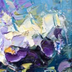 Detail of Abstract flowers oil painting on canvas