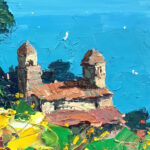 Detail of Ravello painting, original oil painting on canvas