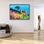 Ravello painting, original oil painting on canvas hanging in a modern living room