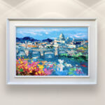 Rome Painting on Canvaspainting on canvas with rich impasto texture hanging on a modern wall