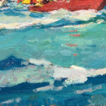 Detail of Sailboats oil painting on canvas