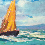 Detail of Sailboats oil painting on canvas