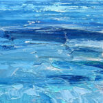 Close up of ocean oil painting detail