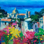 Detail of Positano oil painting on canvas