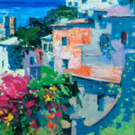 Detail of Positano oil painting on canvas