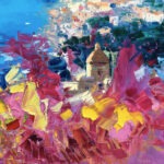 Detail of Positano oil painting on canvas