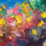 Detail of Positano oil painting on canvas