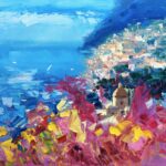 Detail of Positano oil painting on canvas