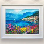 Bellagio painting, original oil painting on canvas, hanging on a modern wall