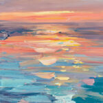 Detailed closeup of Abstract sunset painting 1