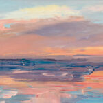 Detailed closeup of Abstract sunset painting 2