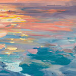 Detailed closeup of Abstract sunset painting 1
