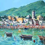 Detail of Ischia painting on canvas