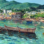 Detail of Ischia painting on canvas