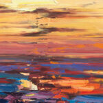 Detailed closeup of Abstract sunset painting 1