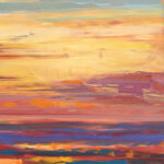 Detailed closeup of Abstract sunset painting 3