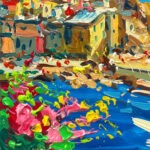 Detail of Vernazza Cinque Terre painting