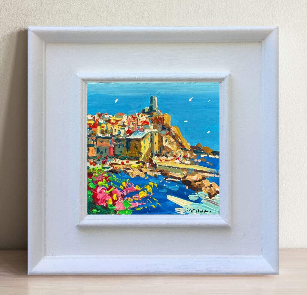 Vernazza Cinque Terre painting, original oil painting on canvas