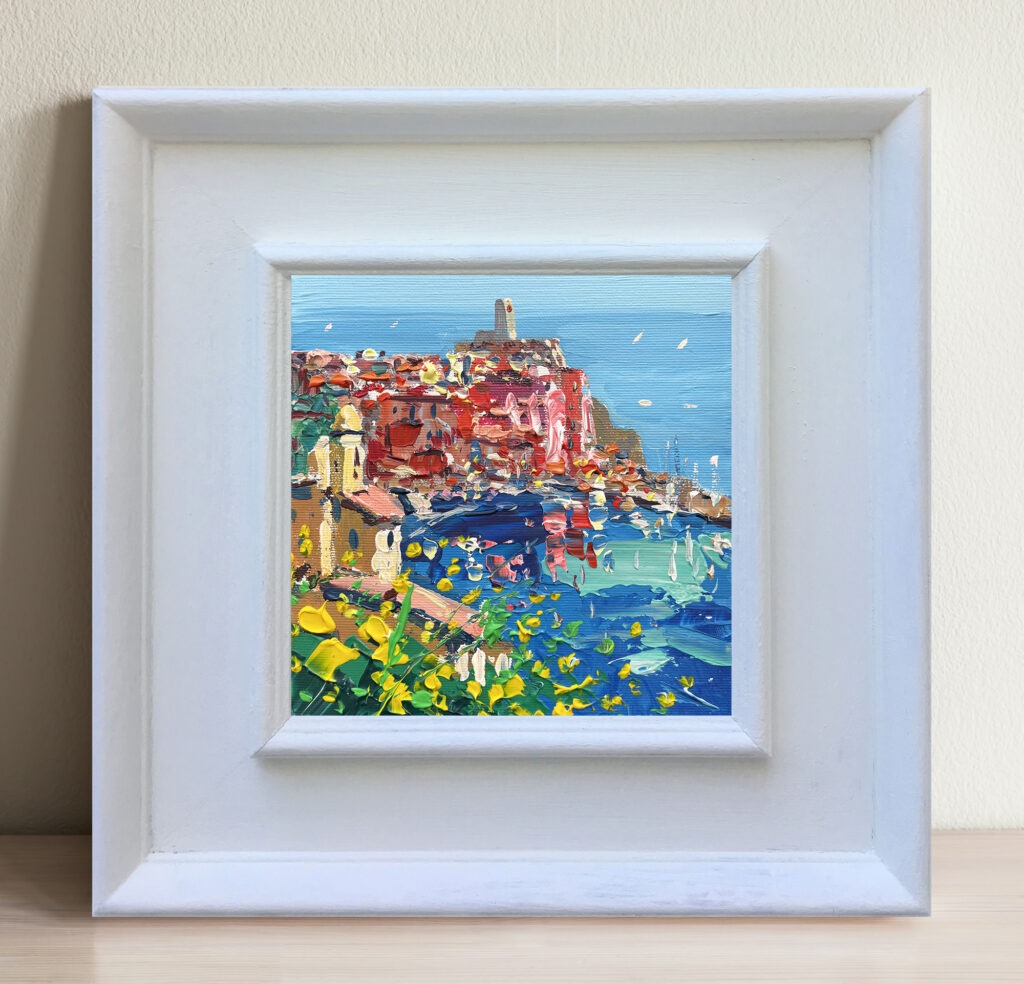 Vernazza Cinque Terre painting, original oil painting on canvas