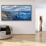 Impressionist Beach Painting on Canvas - Coastal Wall Art for Home Decor